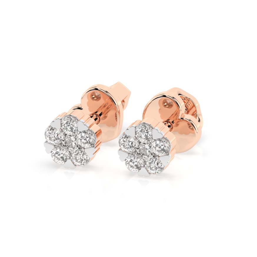 CARA DIAMANTI Gold Earrings with Diamonds K102-10015R