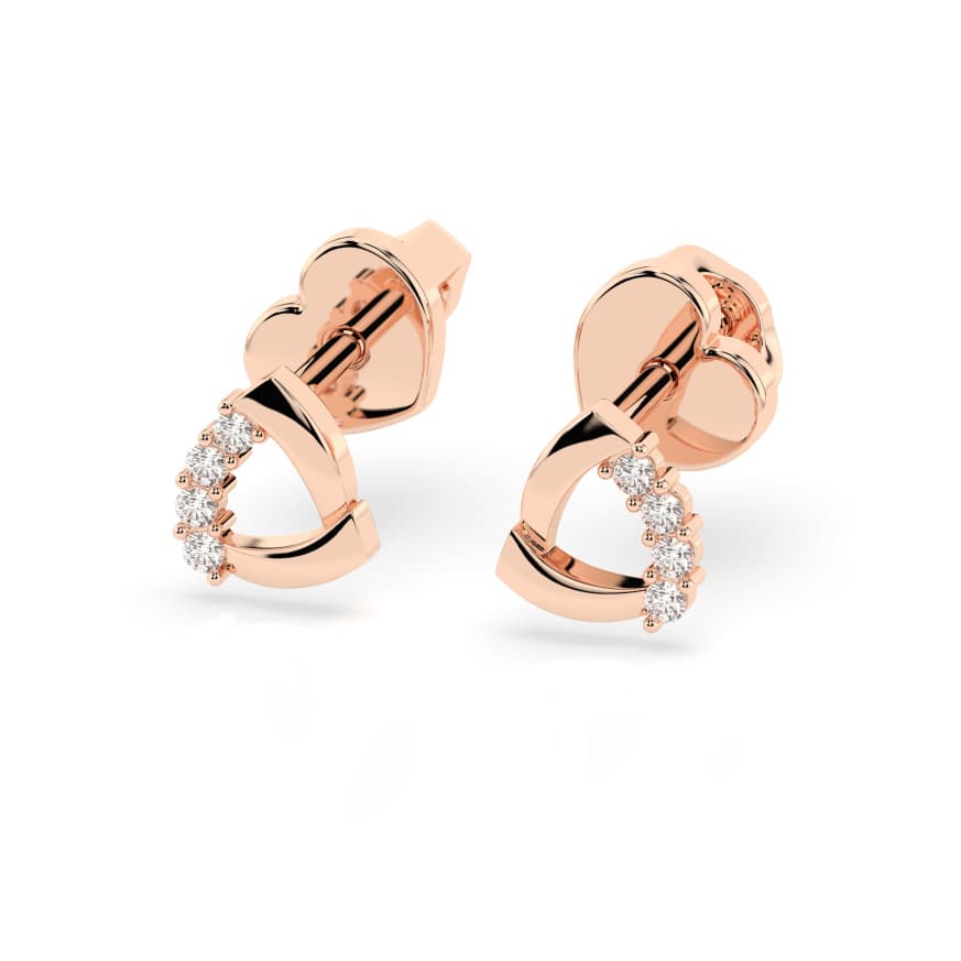 CARA DIAMANTI Gold Earrings with Diamonds K102-10061R