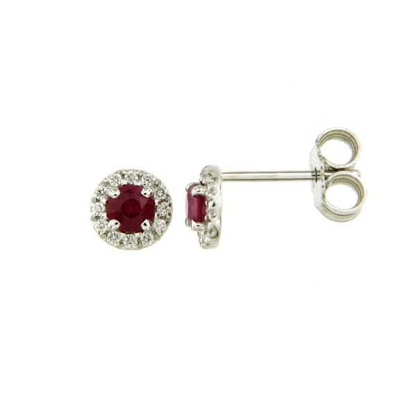 CARA DIAMANTI Gold Earrings with Diamonds and Rubies BB0467R