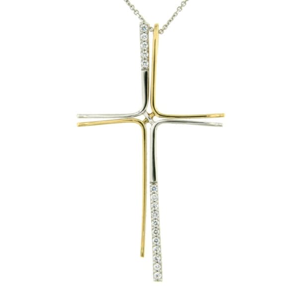 CARA DIAMANTI Gold Necklace with Zirconia P1238G/W