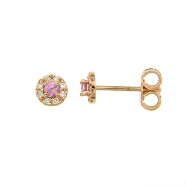 CARA DIAMANTI Gold Earrings with Diamonds and Pink Sapphire BB0364ZR