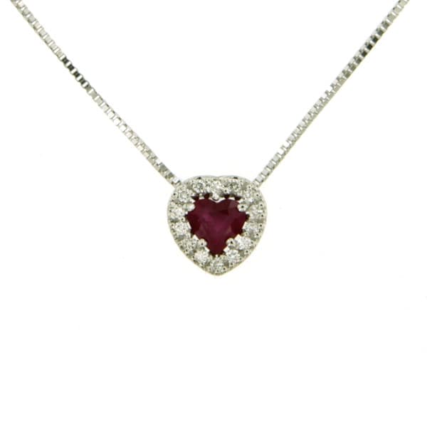 CARA DIAMANTI Gold Necklace with Diamonds and Rubies CLN1560R