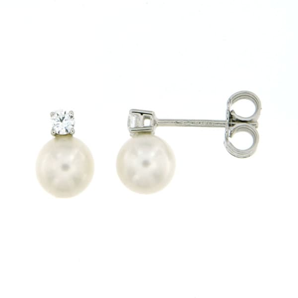 CARA DIAMANTI Gold Earrings with Zirconia and Pearl OR3906.6