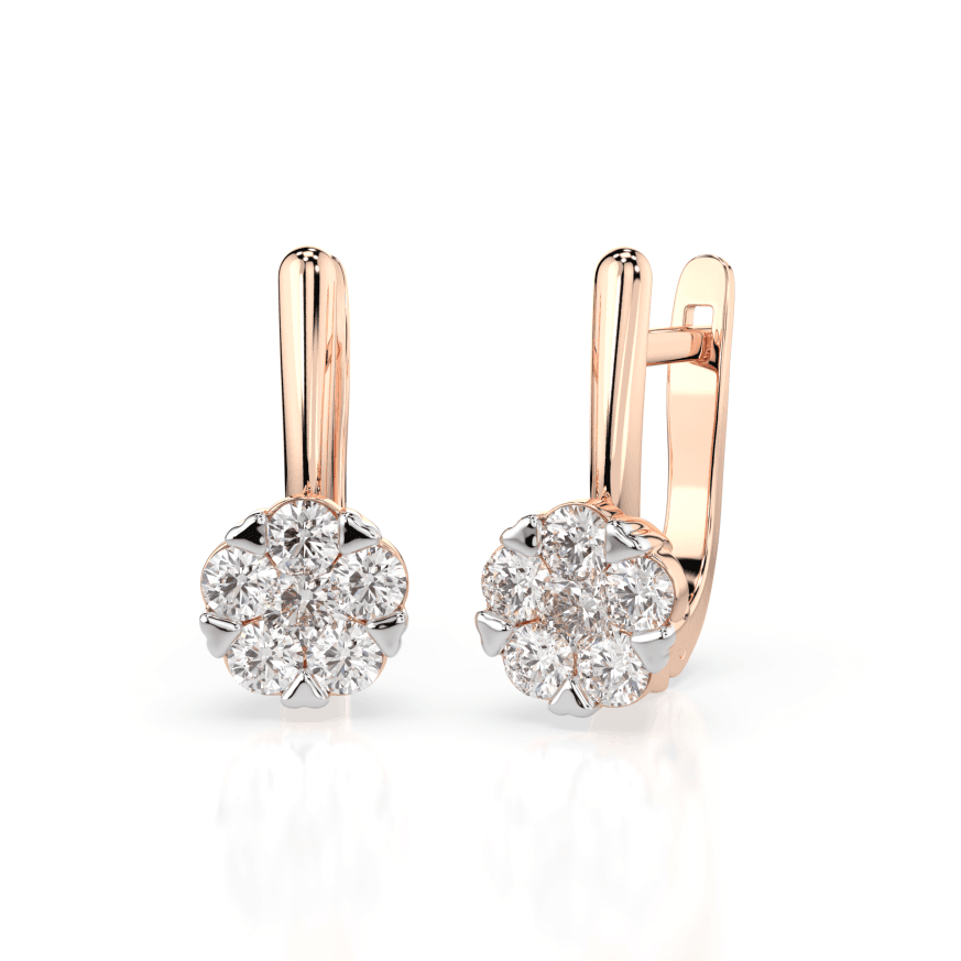 CARA DIAMANTI Gold Earrings with Diamonds K102-10015R