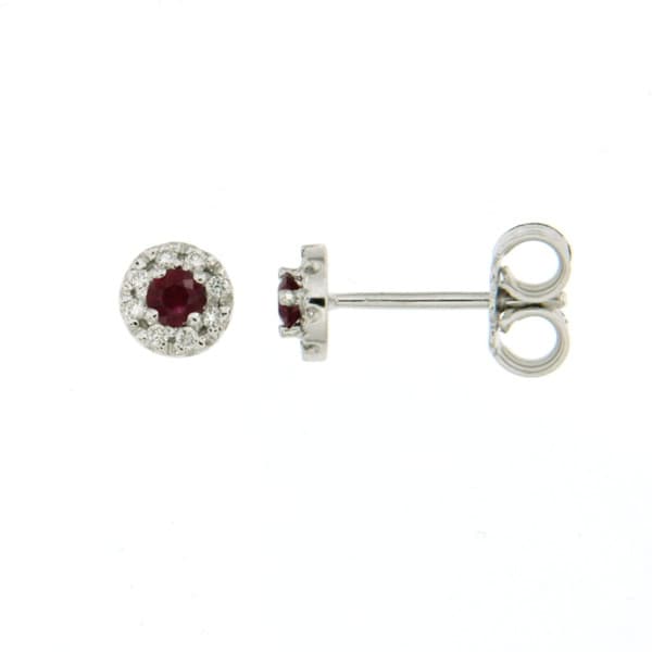 CARA DIAMANTI Gold Earrings with Diamonds and Rubies BB0364R