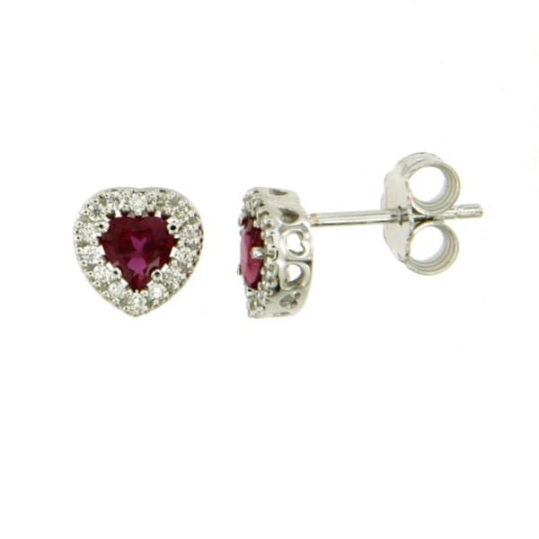 CARA DIAMANTI Gold Earrings with Diamonds and Rubies BB051RR