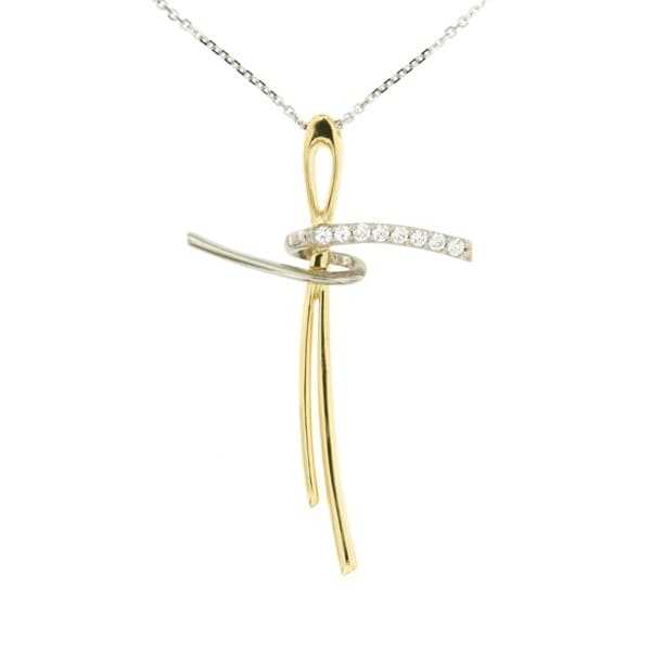 CARA DIAMANTI Gold Necklace with Zirconia P3320G/W