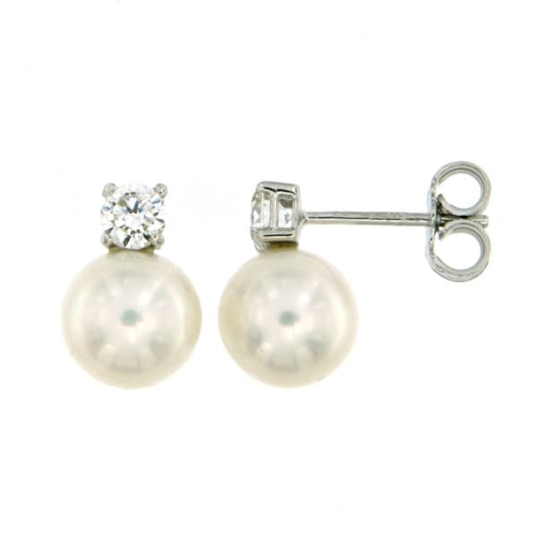 CARA DIAMANTI Gold Earrings with Zirconia and Pearl OR3908.8W