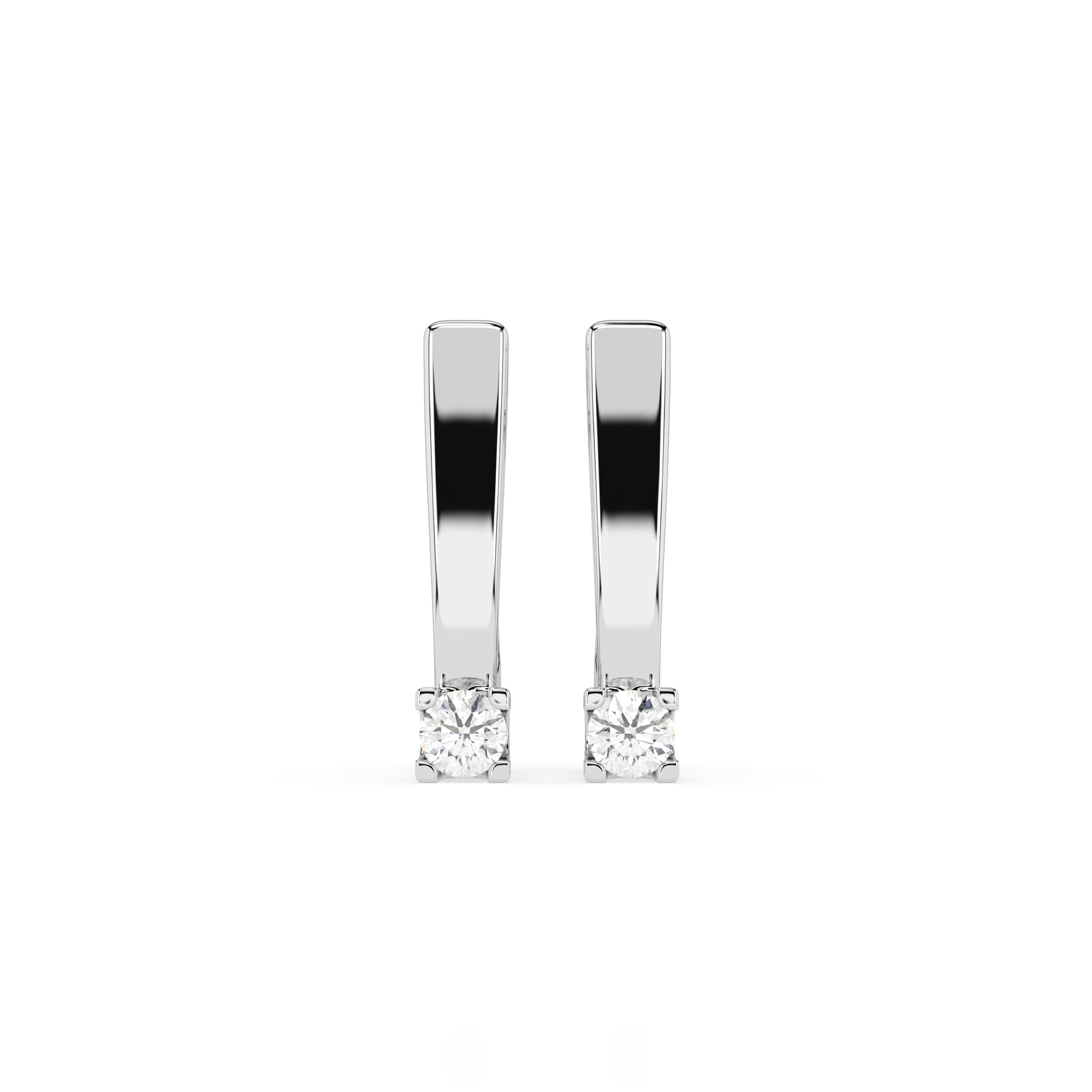 Solitaire English Lock Diamond Earrings 102-10036(2.7)