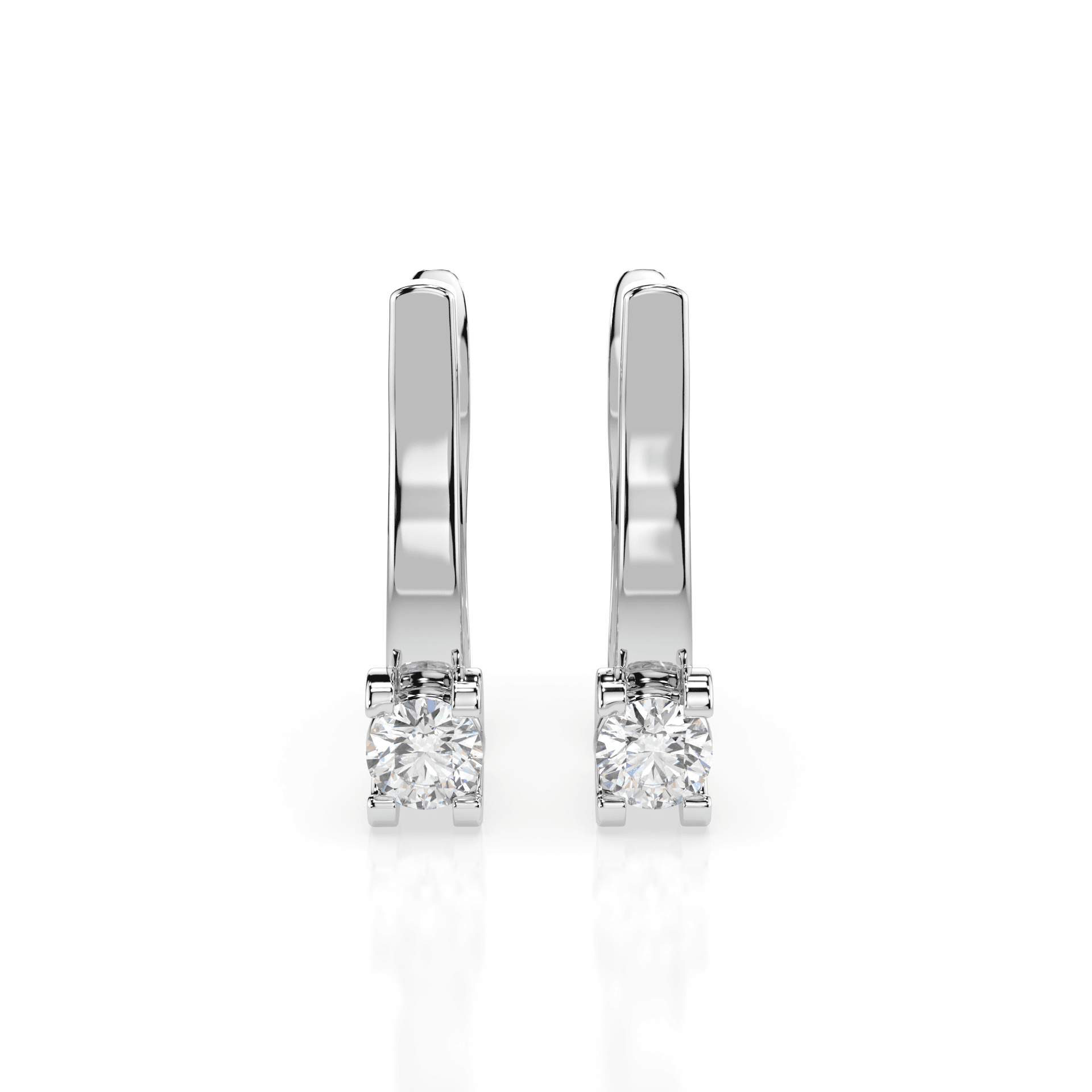 Solitaire English Lock Diamond Earrings 102-10022(3.0)